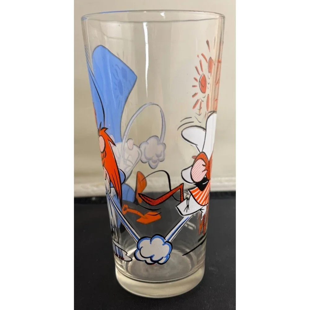 Yosemite Sam Speedy Gonzales Looney Tunes Pepsi Glass‎ Gold Panning Vintage USA